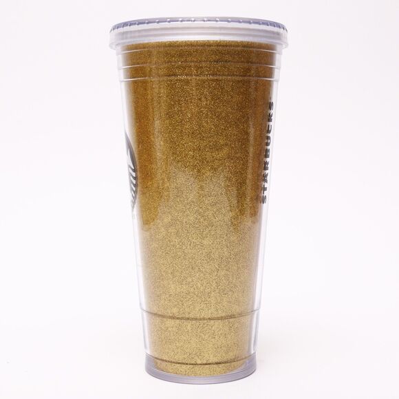 Starbucks Coffee 2018 Gold Glitter 20oz Insulated Tumbler & Lid No Straw - Picture 3 of 9